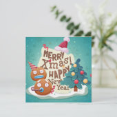 kerstfeestdag feestdagenkaart (Staand voorkant)