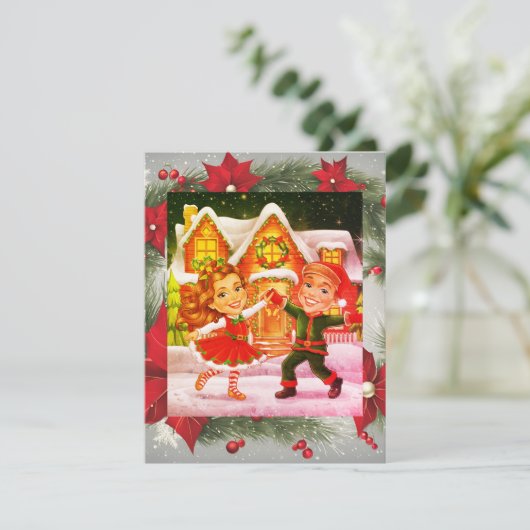 kerstfeestdag feestdagenkaart (Staand voorkant)