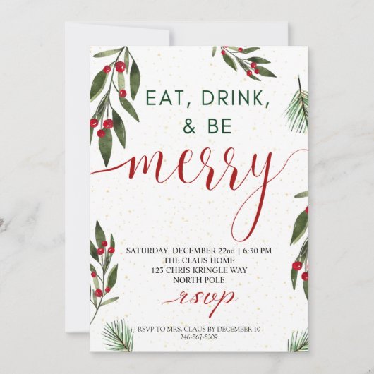 kerstfeestdag feestdagenkaart (Voorkant)