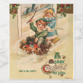 kerstfeestdag feestelijk etiket (Enkel label)