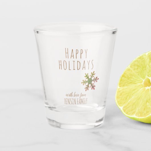 kerstfeestdag feestelijke snowflake op maat shot glas (Voorkant)