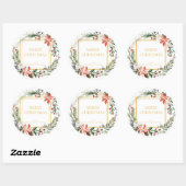 Kerstfeestdag Floral labels stickers (Vel)