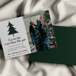 Kerstfeestdag Foto Moving Announge Kaart