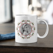 Kerstfeestdag Foto Simple Greenery Circle Extra Grote Beker