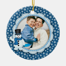 Kerstfeestdag - Foto van Frosty Snowflake Keramisch Ornament