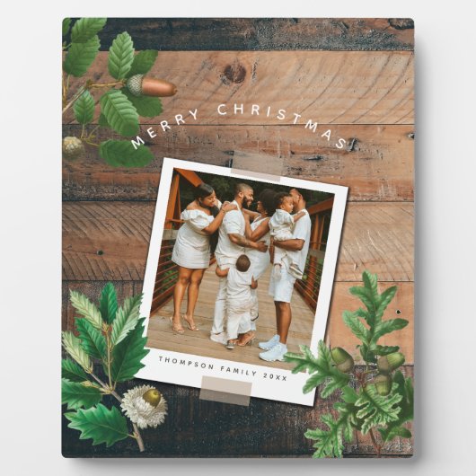  kerstfeestdag foto van Wood Acorn Fotoplaat (Voorkant)