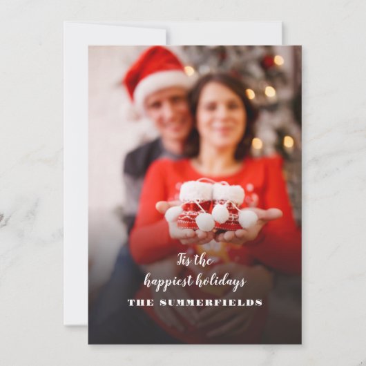 Kerstfeestdag Foto Zwangerschap Aankondiging (Voorkant)