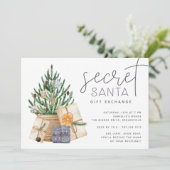 Kerstfeestdag geheime uitnodiging voor kerstfeestd (Staand voorkant)