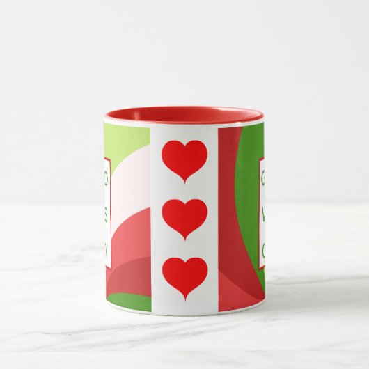 Kerstfeestdag Goede vibes alleen rood groen wit Mok (Midden)