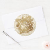 Kerstfeestdag - Gold Ronde Sticker (Envelop)