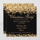 Kerstfeestdag Gold Shimmering Lichten Kaart (Voorkant / Achterkant)