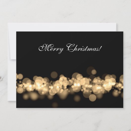 Kerstfeestdag gouden lampjes kaart (Achterkant)