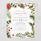 kerstfeestdag Greenery-uitnodiging (Voorkant)