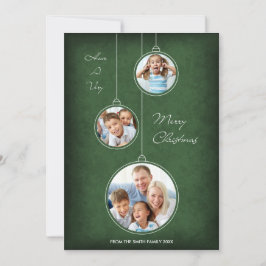 Kerstfeestdag - Groen Ornament met fotokaart Feestdagenkaart