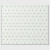 Kerstfeestdag - Groene Klassieke Snowflake Patroon Cadeaupapier (Vlak)