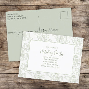 Kerstfeestdag groene uitnodiging voor het indienen