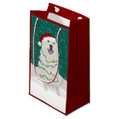 Kerstfeestdag Grote Pyreneeën Klein Cadeauzakje (Voorkant Gekanteld)