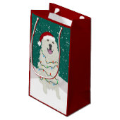 Kerstfeestdag Grote Pyreneeën Klein Cadeauzakje (Achterkant Gekanteld)