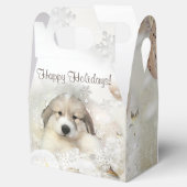 Kerstfeestdag Grote Pyreneeën Pup Waterverf Bedankdoosjes (Geopend)