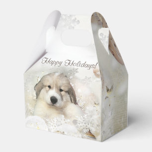 Kerstfeestdag Grote Pyreneeën Pup Waterverf Bedankdoosjes