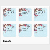 kerstfeestdag Hallo kenteken Vierkante Sticker (Vel)