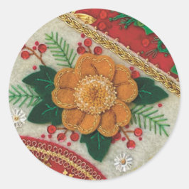 kerstfeestdag handgemaakt Floral fetisj Ronde Sticker