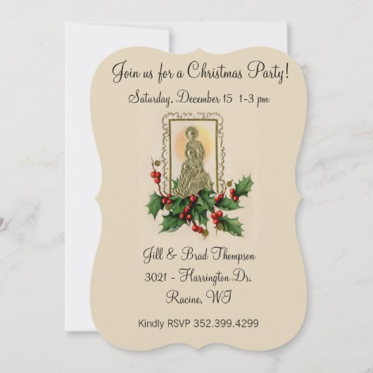 kerstfeestdag Holly Berries Kaart (Voorkant)