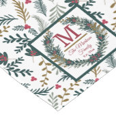 Kerstfeestdag Holly Berries | Pine Monogram Sh Korte Tafelloper (Hoek)