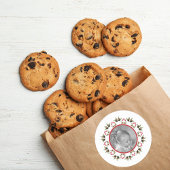 Kerstfeestdag Holly Mandala Aangepaste foto Ronde Sticker