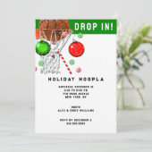 Kerstfeestdag in Basketball Kaart (Staand voorkant)