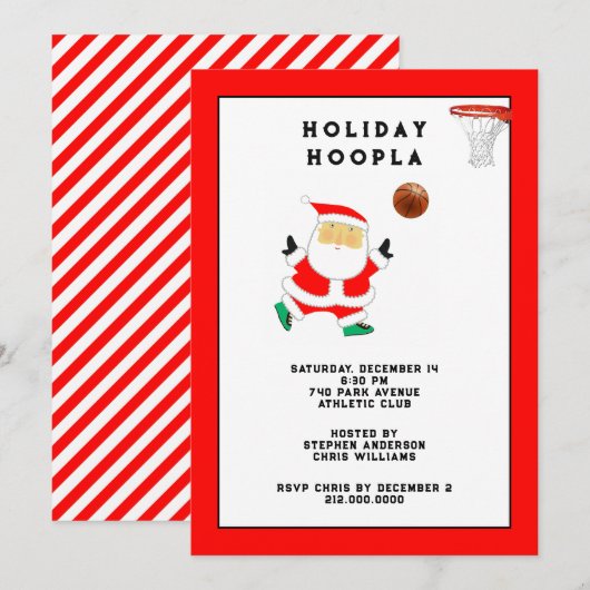 Kerstfeestdag in Basketball Kaart (Voorkant / Achterkant)