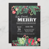 kerstfeestdag in Chalkboard Kaart (Voorkant / Achterkant)