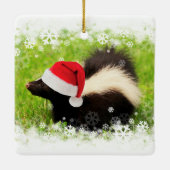 Kerstfeestdag in Cute Skunk Keramisch Ornament (Achterkant)
