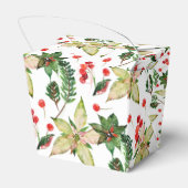 Kerstfeestdag in de Poinsettias en Berries Bedankdoosjes (Achterkant)