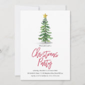 kerstfeestdag in de waterverf Pine Tree Kaart (Voorkant)