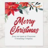 kerstfeestdag in Floral Wijn Etiket (Enkel label)