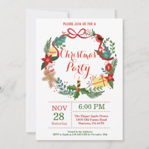 Kerstfeestdag in Floral Wreatal Kaart