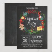 Kerstfeestdag in Floral Wreatal Kaart (Voorkant / Achterkant)