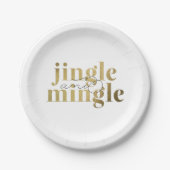 Kerstfeestdag in Jingle en Mingle Papieren Bordje (Voorkant)