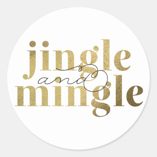 Kerstfeestdag in Jingle en Mingle Ronde Sticker (Voorkant)