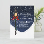 Kerstfeestdag in Navy Blue White Snowy Scenery Kaart (Staand voorkant)