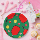 Kerstfeestdag in Pickleball Papieren Bordje (Feest)