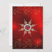 Kerstfeestdag in Red Gold Baubles Kaart (Achterkant)