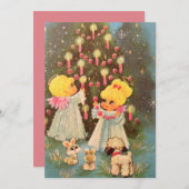 kerstfeestdag in Retro Feestdagenkaart (Voorkant / Achterkant)