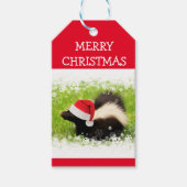 Kerstfeestdag in Santa Skunk Cadeaulabel (Voorkant)