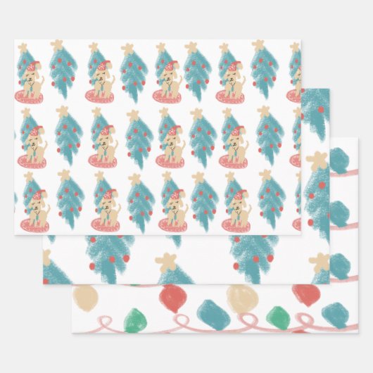 kerstfeestdag inpakpapier vel (Set)