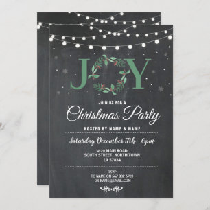 kerstfeestdag JOY Wreath Chalk Lights Kaart