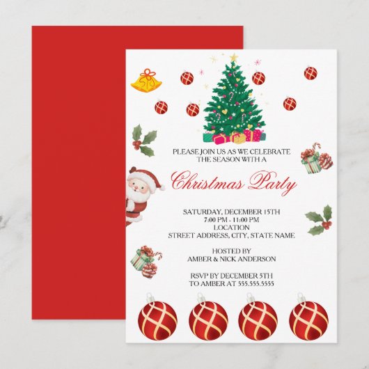 Kerstfeestdag Kaart (Voorkant / Achterkant)