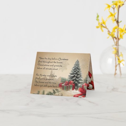 Kerstfeestdag Kaart (Gele Bloem)