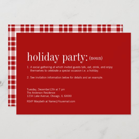 Kerstfeestdag Kaart (Voorkant / Achterkant)